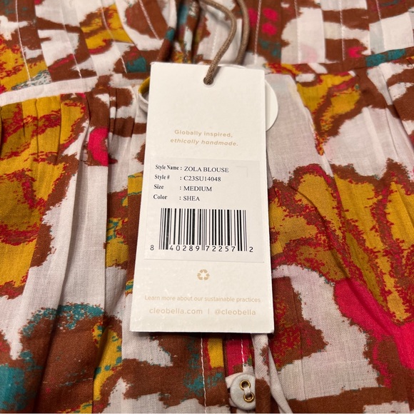 Evereve Cleobella Zola Organic Cotton Boho Puff Sleeve Blouse - Picture 6 of 9